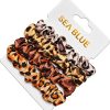 kit 4 xuxinhas de cetim scrunchie antifrizz animal print sea blue