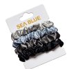 kit 4 xuxinhas de cetim scrunchie antifrizz cor neutras cinzas sea blue