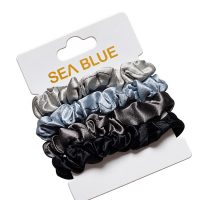 kit 4 xuxinhas de cetim scrunchie antifrizz cor neutras cinzas sea blue